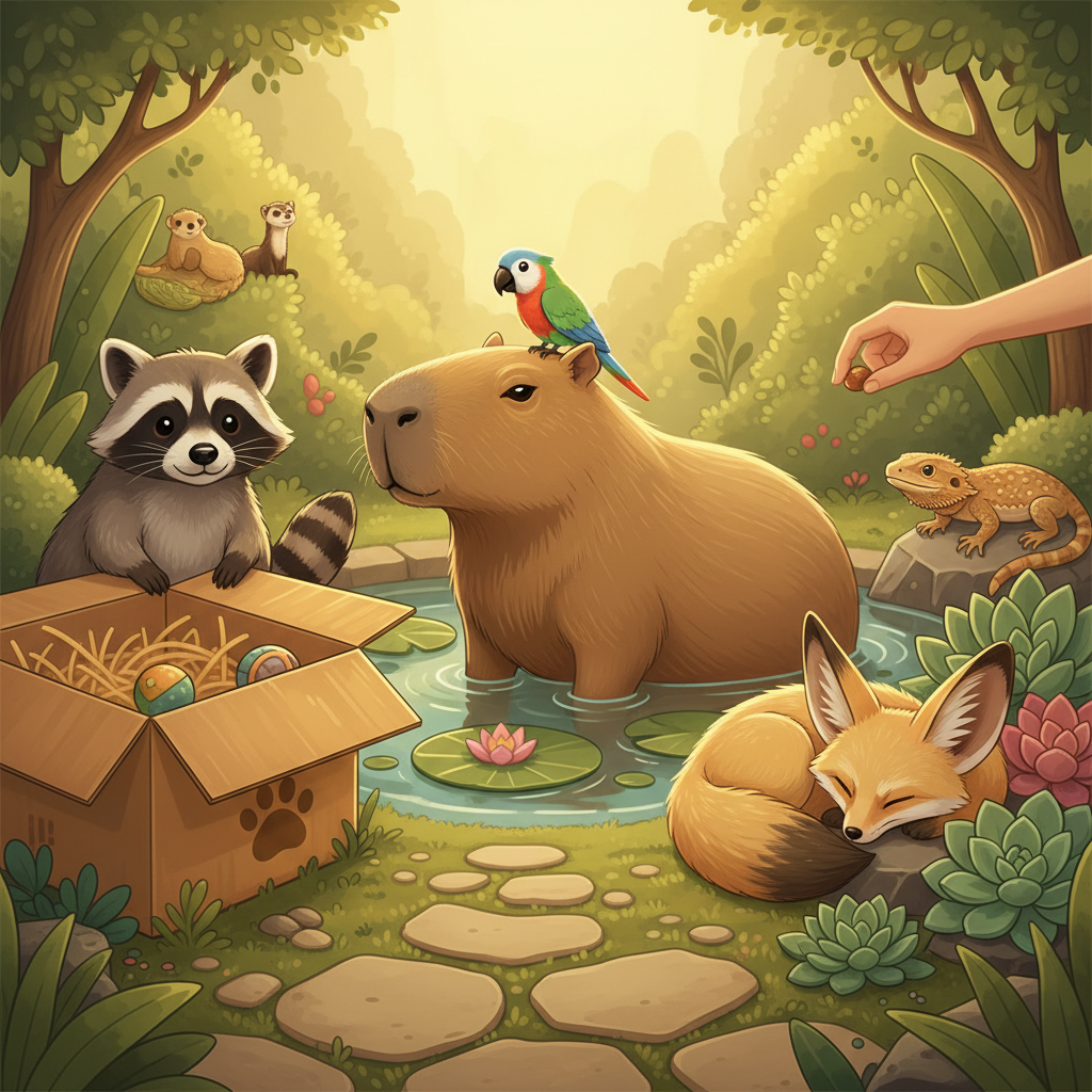 另类宠物有哪些？从浣熊到卡皮巴拉，新手避坑指南与开箱体验 - 宠物饲养封面图