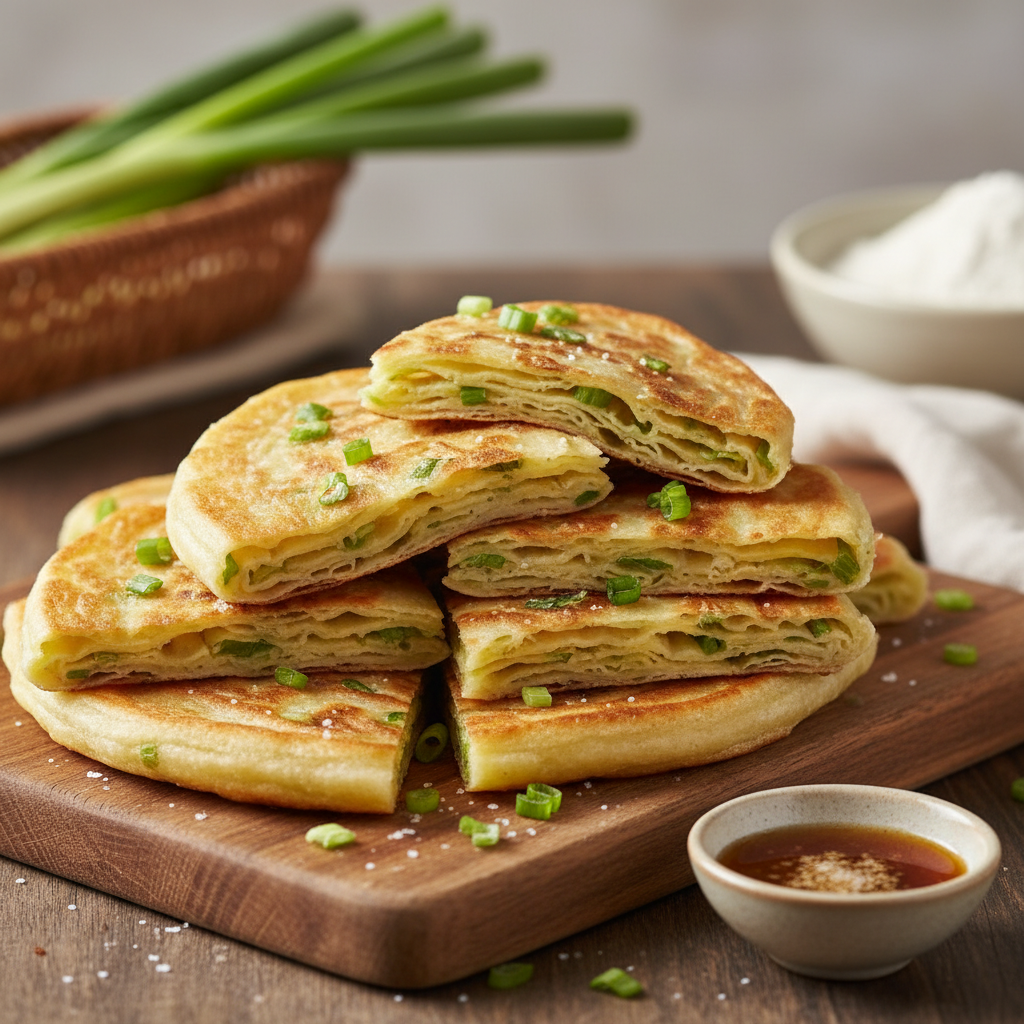 葱油饼的家常做法（香酥葱油饼的家常做法）：金黄酥脆，层层分明