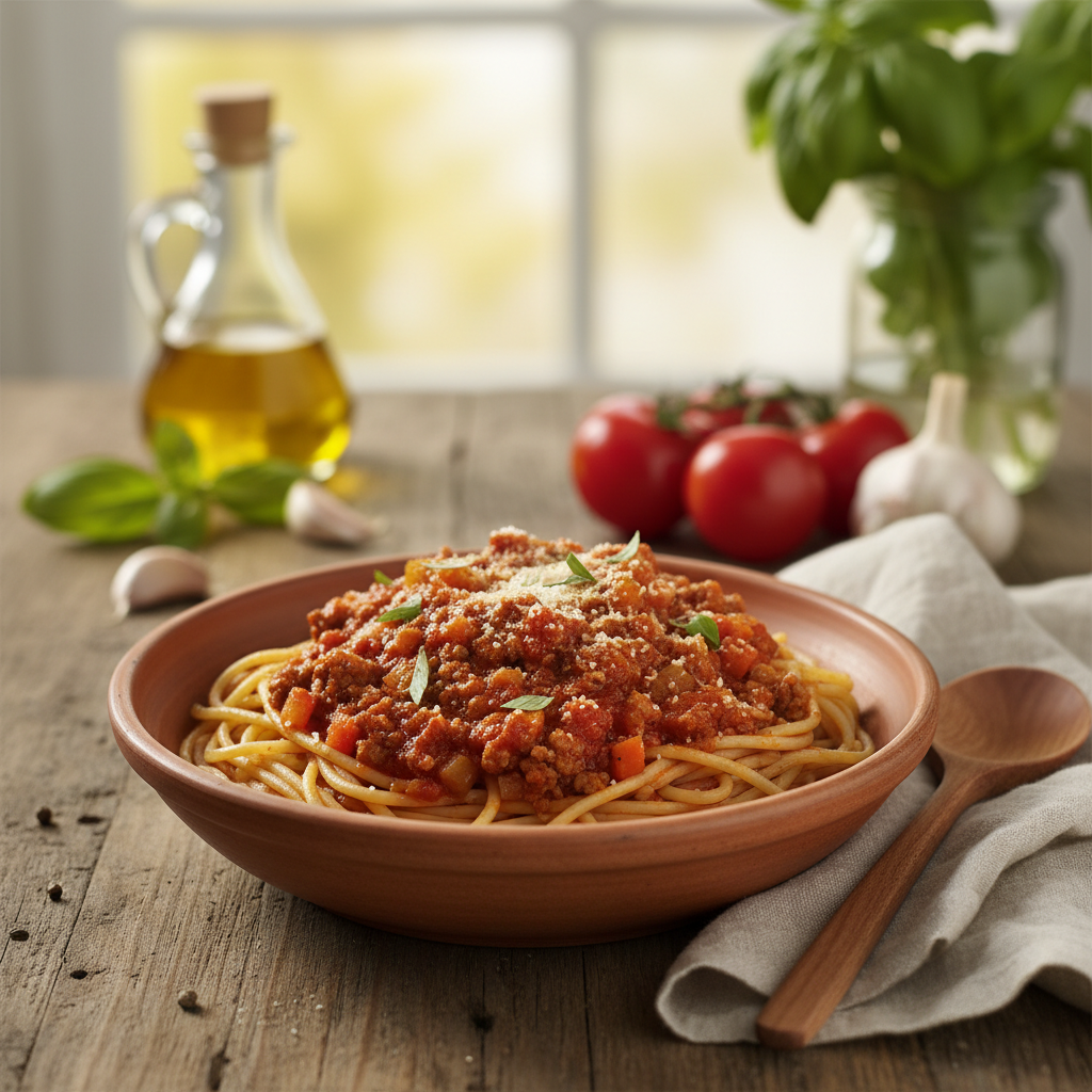 番茄肉酱意大利面的家常做法：只需3个关键细节在家做出餐厅级味道 - 美食菜谱封面图
