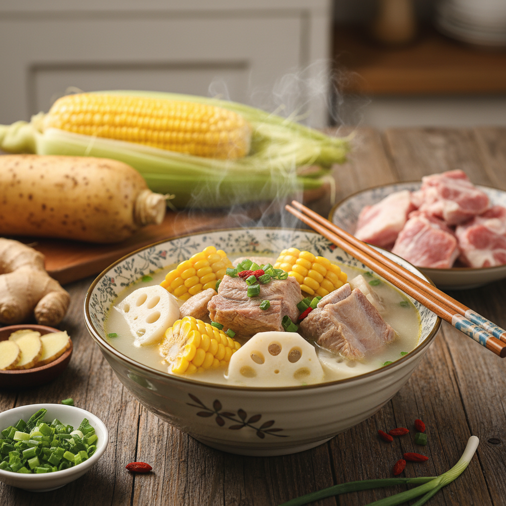 莲藕排骨汤的做法：掌握这3个细节，教你玉米莲藕排骨汤的做法