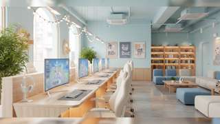 告别传统黑网吧，这组小清新网吧装修图片教你打造高级竞技空间 - 家居装修封面图