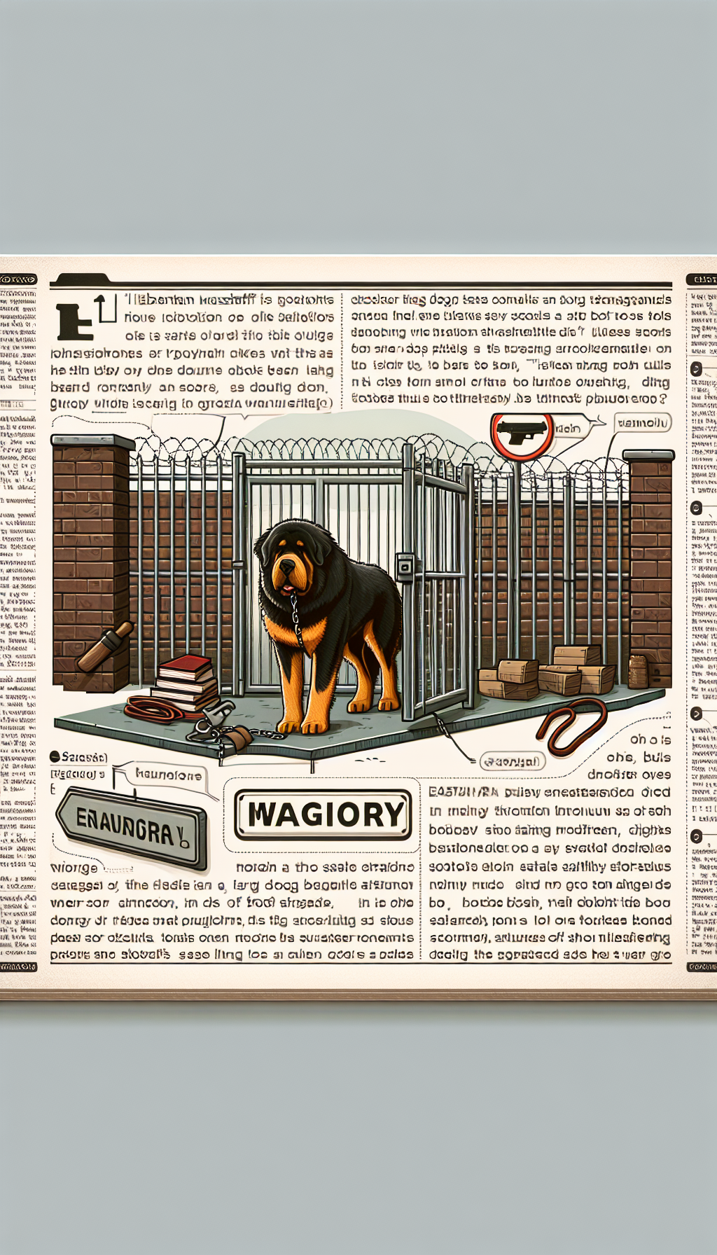 藏獒咬人风险与安全管理场景图