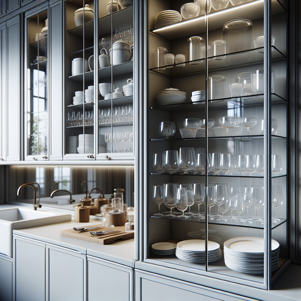 透明玻璃与长虹玻璃柜门陈列对照